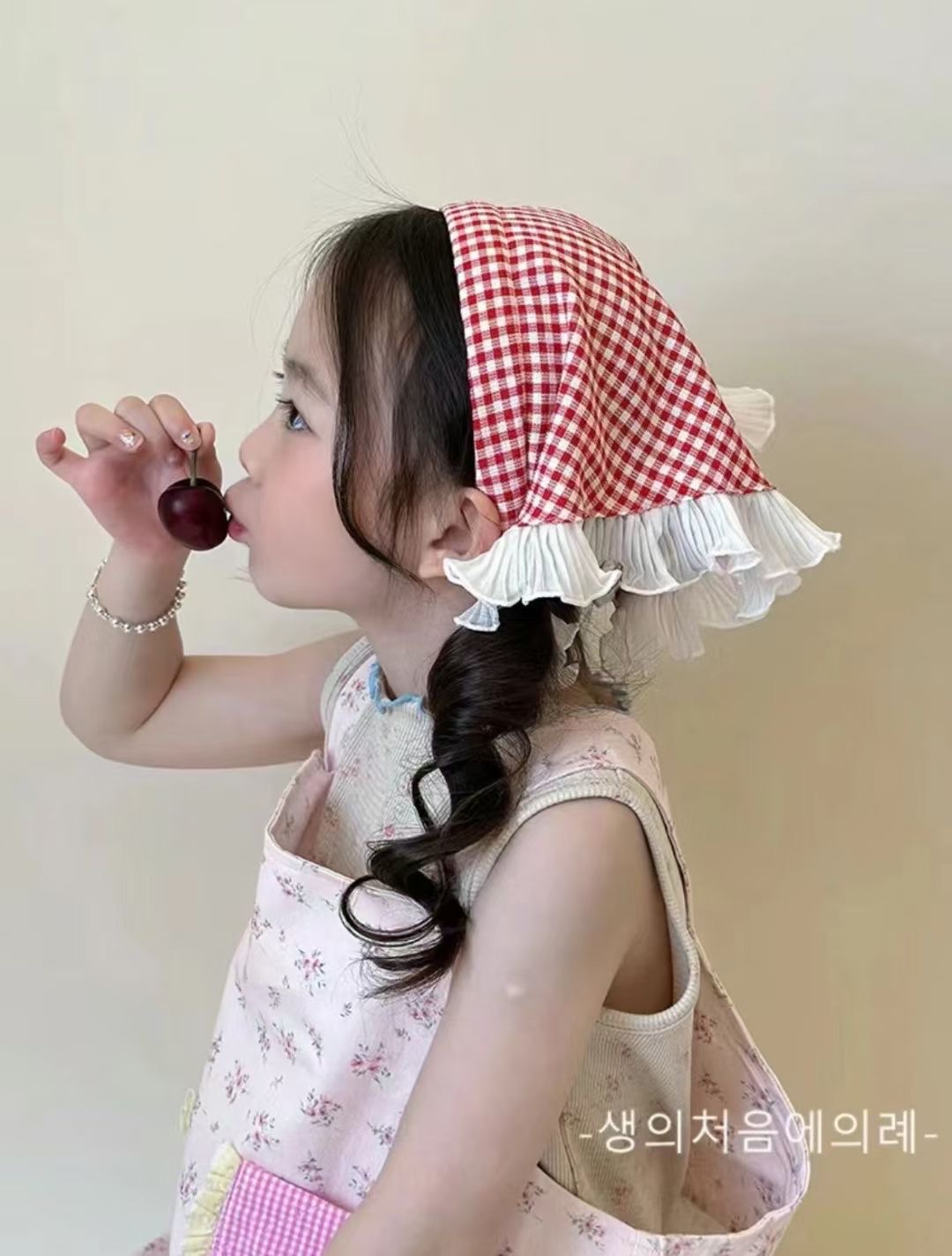 French Lace Triangle Headscarf Female Pastoral Style Silk Scarf Head Band Encapsulation Head Photo Net Red 2024 Summer New Hair Band Headband Female Summer Everything Specification drawing