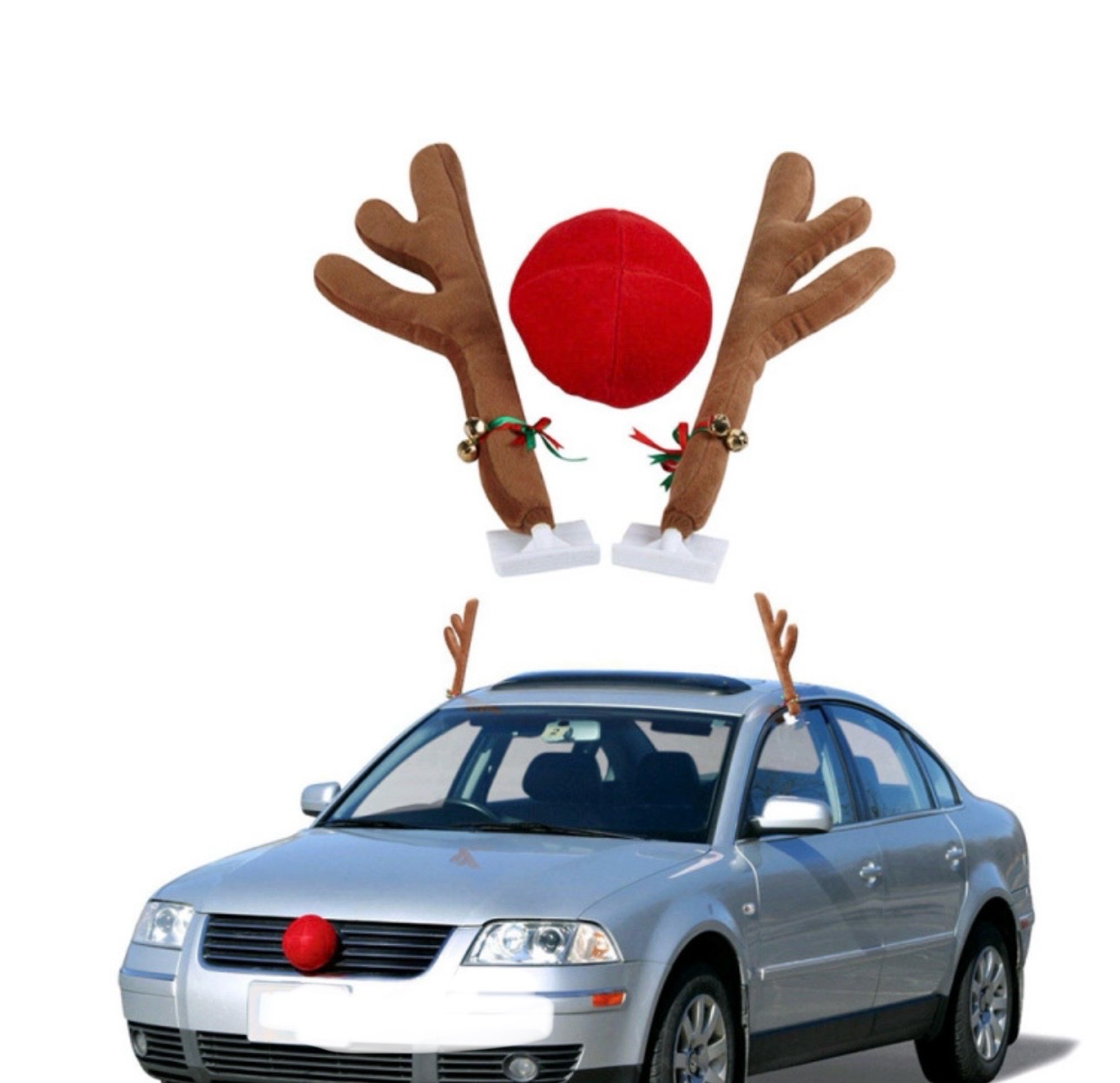 跨境新款圣诞汽车鹿角圣诞创意汽车装饰拐杖圣诞树装饰品详情图5