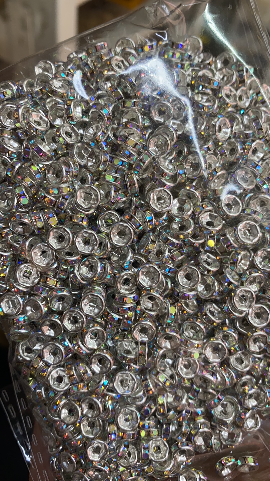 Colorful bracelet with diamond-encrusted spacer wheel rims, diy 6/8/10 spacer beads, DIY jewelry accessories Specification image