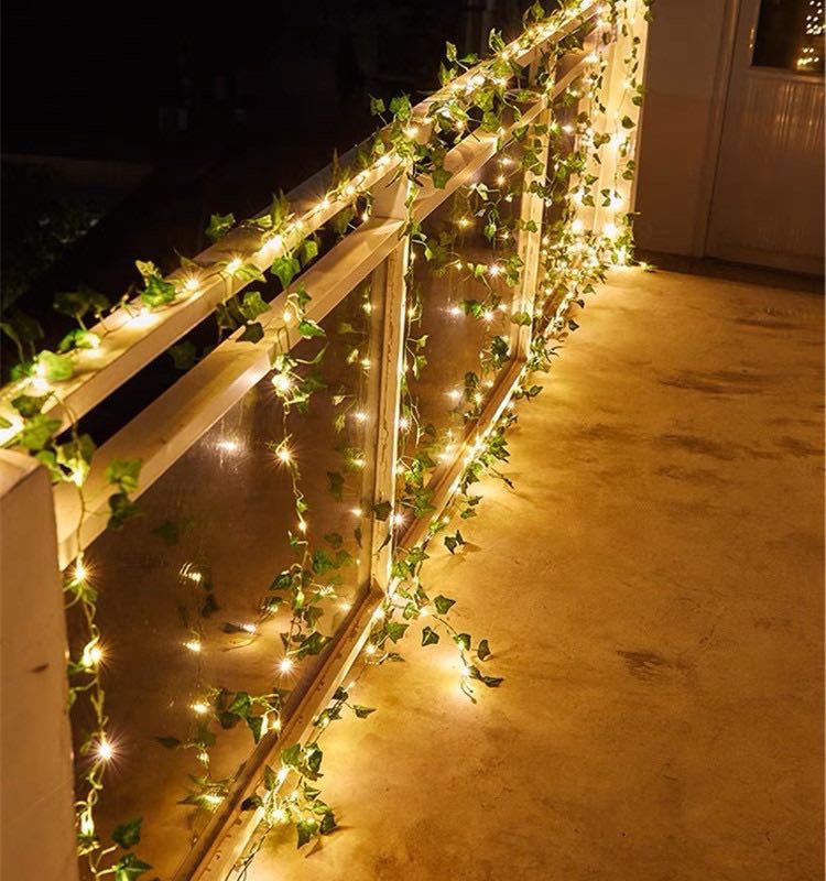 新款led灯串防真绿植灯条 桌面装饰卧室布景爬山虎绿萝窗帘灯串led灯串灯详情图9