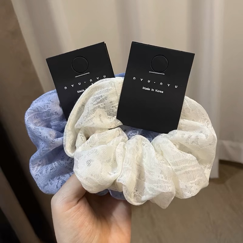 2024镂空款发圈气质韩版发圈大肠圈发圈发绳大肠圈畅销款爆款镂空蕾丝产品图