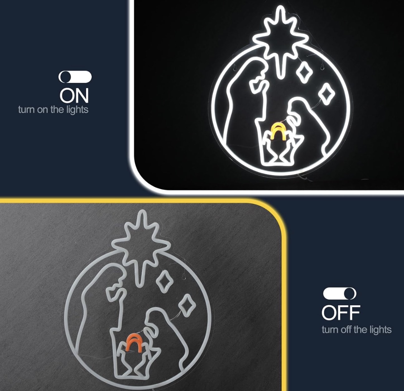 圣诞霓虹灯，耶稣圣诞橱窗灯光装饰，艺术霓虹灯，挂LED灯霓虹灯桌子标志酒店酒吧餐厅派对艺术礼物详情图4