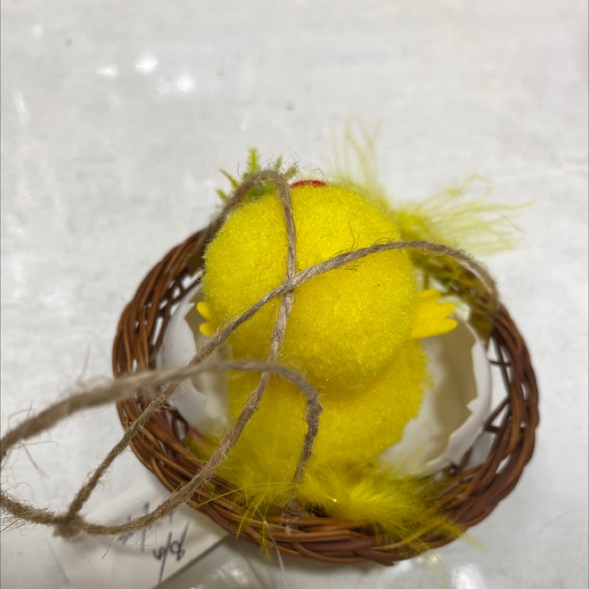 复活节小鸡戴蝴蝶结配饰篮子挂件复活节装饰品复活节彩蛋手提小鸡篮子复活节diy手工制作礼物细节图