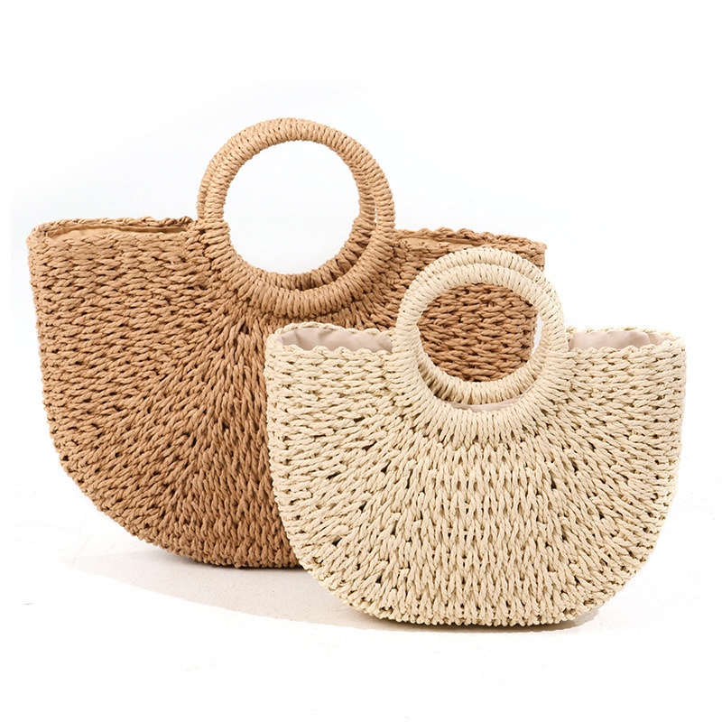Summer's new forest-style women's straw weaving bags, hand-woven bags, casual and fashionable handbags, crossbody dual-purpose beach bags, woven bags, straw weaving bags, women's straw weaving artistic woven bags, women's straw weaving is popular detail image 3