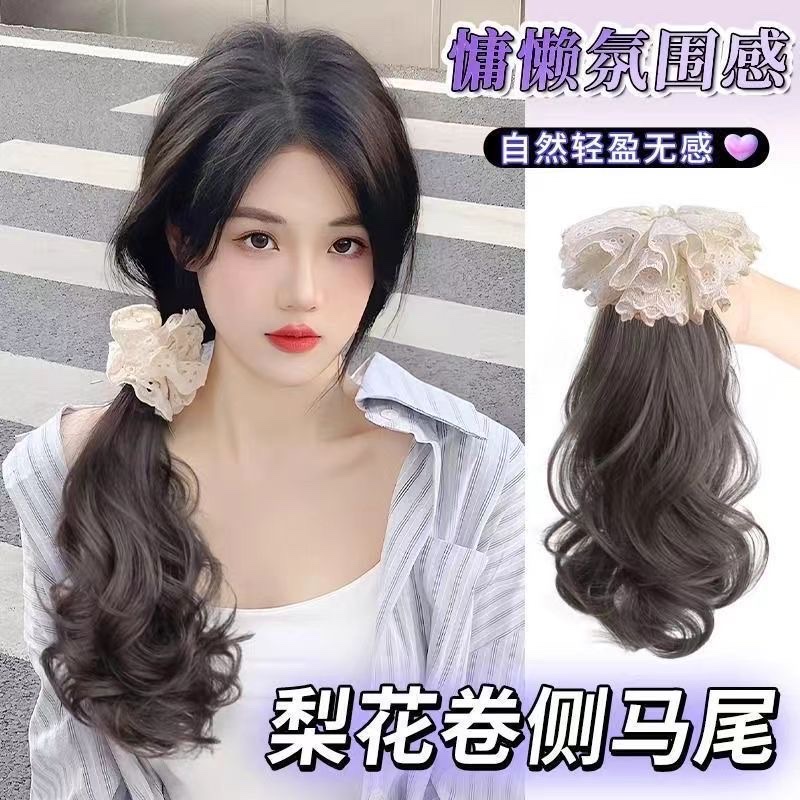 假发马尾实物图