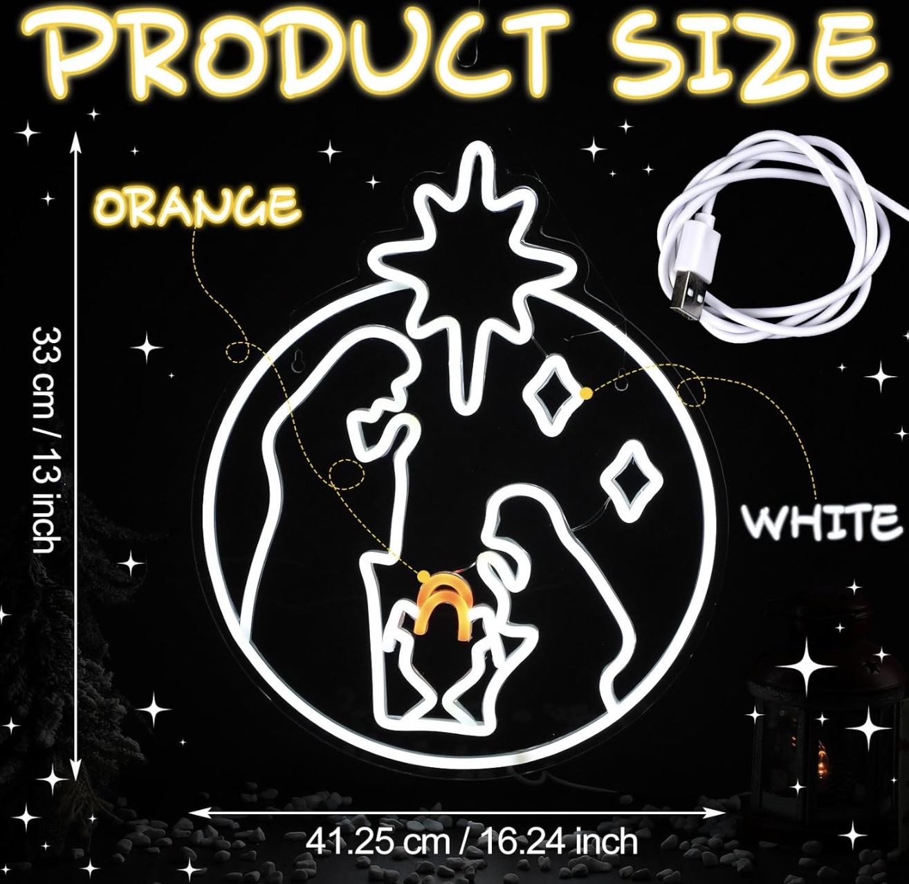 圣诞霓虹灯，耶稣圣诞橱窗灯光装饰，艺术霓虹灯，挂LED灯霓虹灯桌子标志酒店酒吧餐厅派对艺术礼物详情图5