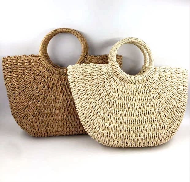 Summer's new forest-style women's straw weaving bags, hand-woven bags, casual and fashionable handbags, crossbody dual-purpose beach bags, woven bags, straw weaving bags, women's straw weaving artistic woven bags, women's straw weaving is popular