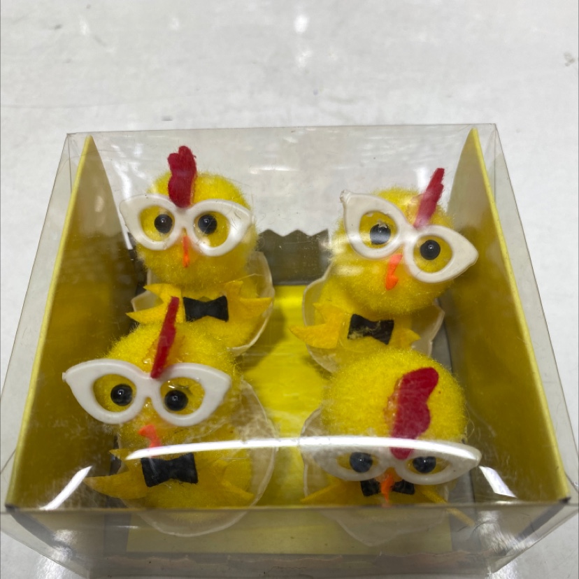 复活节小鸡戴眼镜配饰复活节礼品黄色礼盒包装DIY装饰道具儿童玩具摆件详情图2