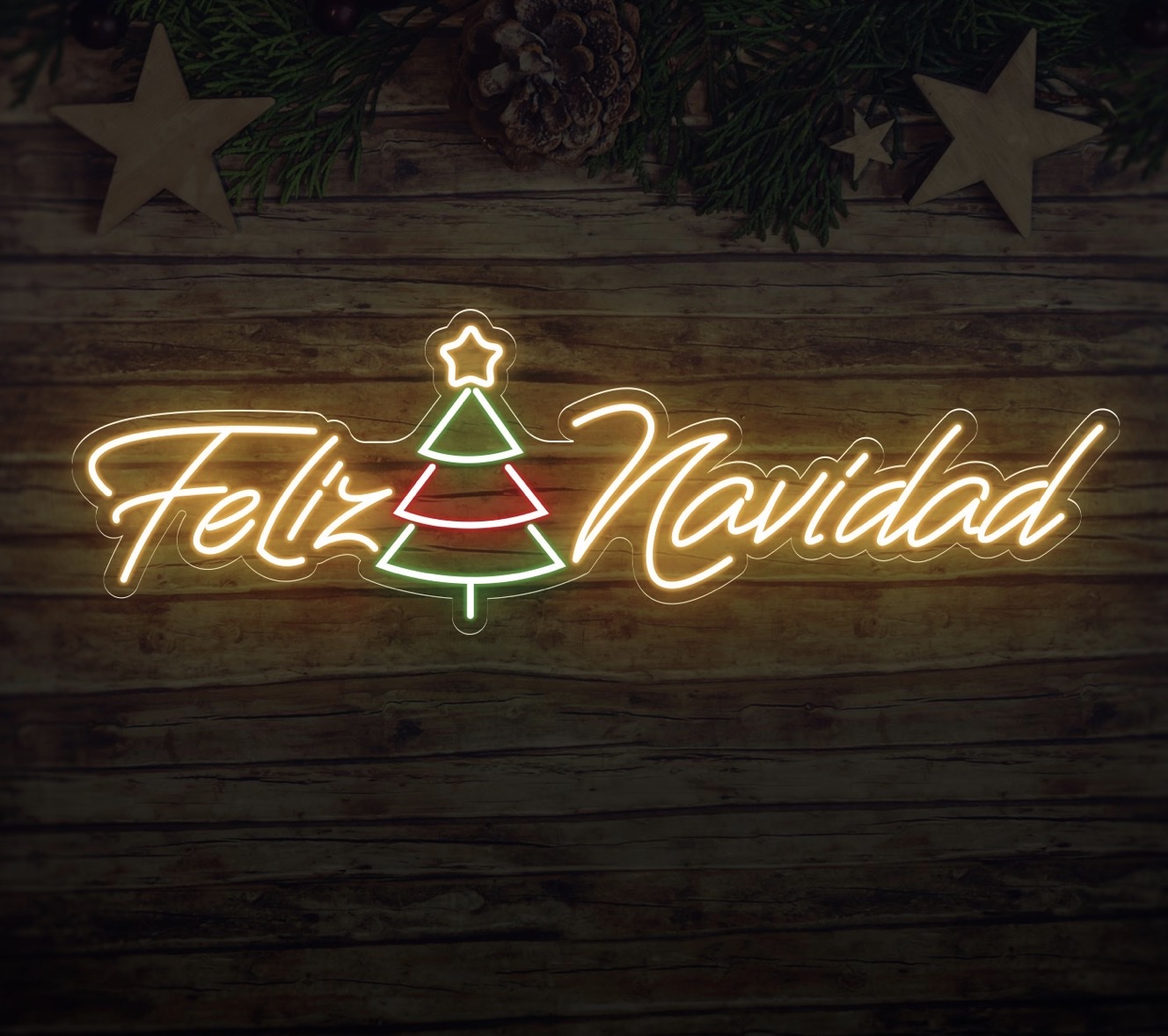 Feliz Navidad 西语圣诞快乐霓虹灯，USB供电，房间小夜灯，派对霓虹灯白底实物图