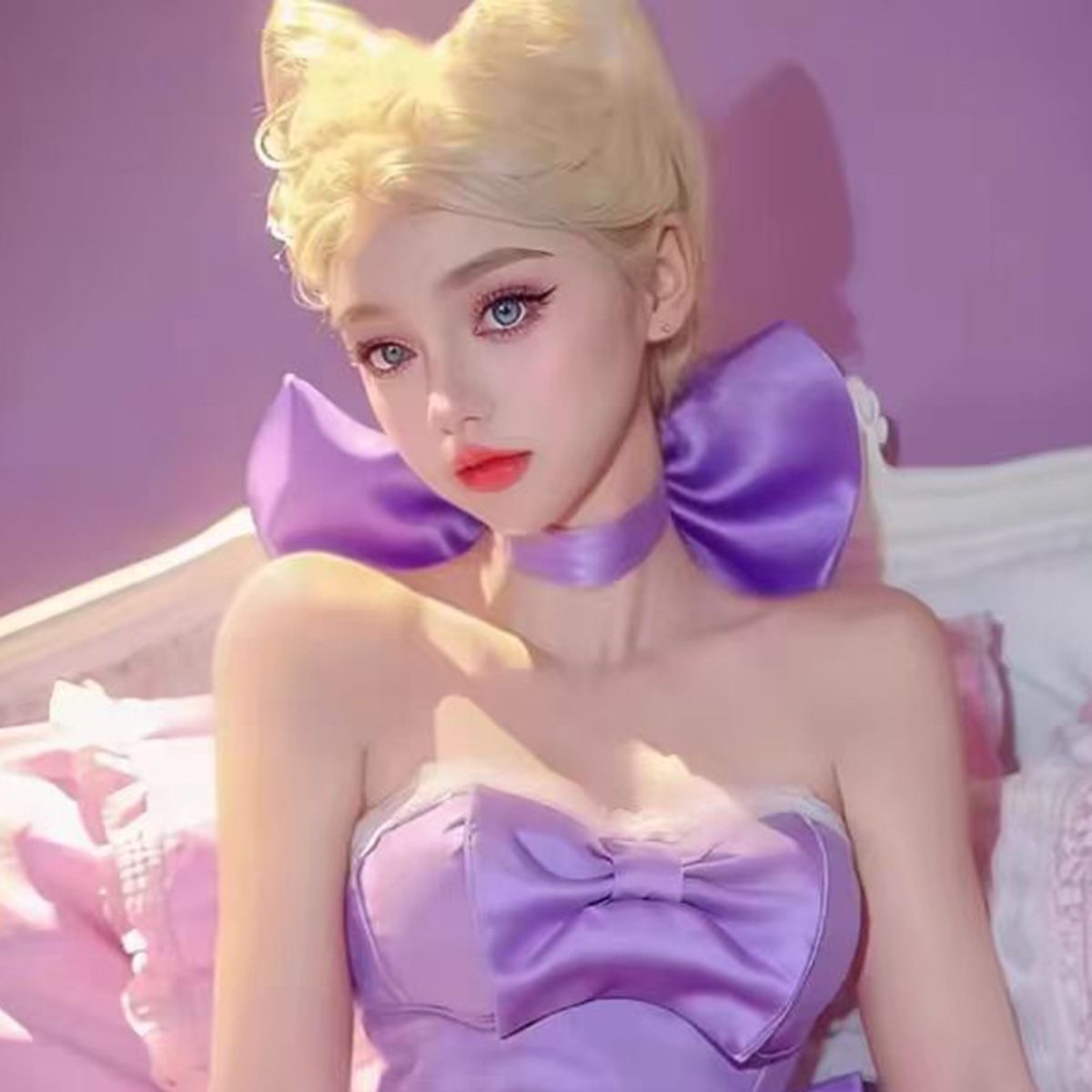 汤姆梦中情蝴蝶结猫咪假发发夹发卡发包发饰猫耳假发夸张头饰详情图7