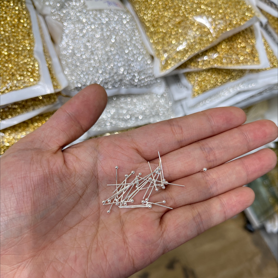盼盼饰品保色穿珠针镀真金球针手工制作配饰 创意diy手工材料 环保