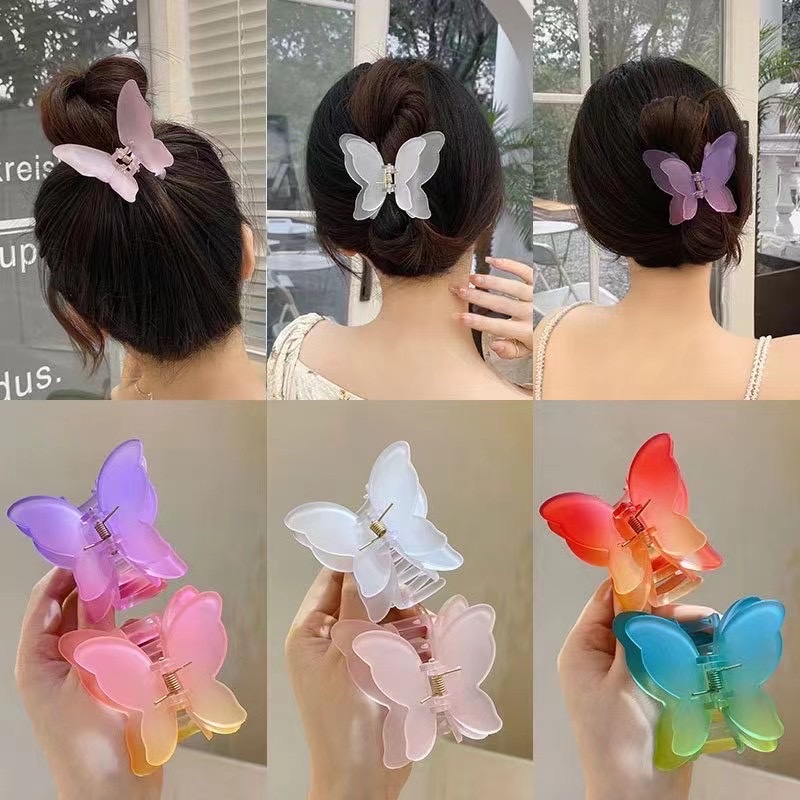 8cm double-layer butterfly hairpin detail image 2