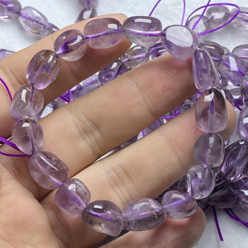 九紫离火年爆款放漏天然紫水晶糖豆手链DIY手串随形配件 详情图2