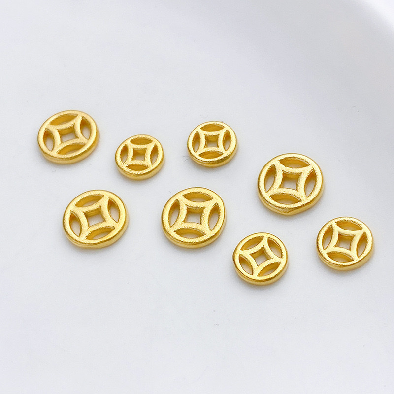 diy making of golden hollowed-out copper coins, copper coin spacers, handcrafted bracelets, necklaces, earrings, materials and accessories Specification image