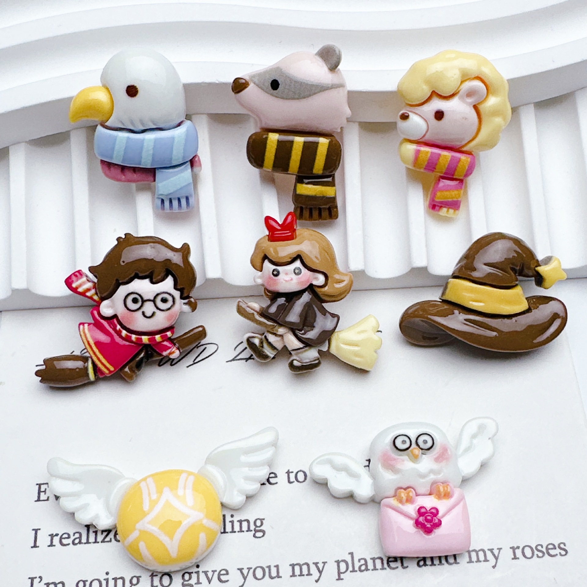 Cartoon Harry Potter series resin accessories diy cream glue phone cases, hair clips, hair ties, pendants, refrigerator patches