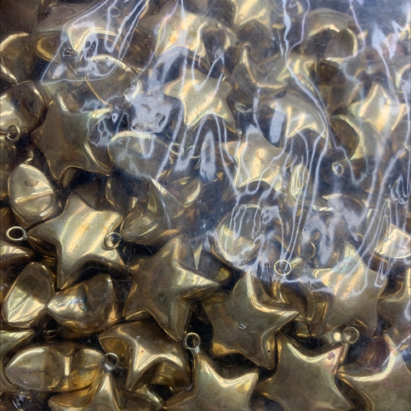 五角星吊坠毛胚铜合金挂件空心吊坠黄铜色