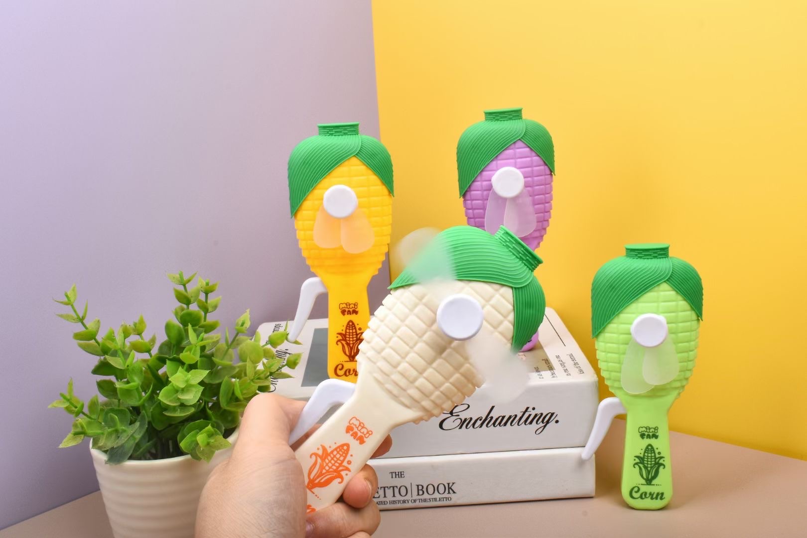 2024 New Mini Corn hand-held Mini Fan, hand-held Mini fan, mini hand-held Mini fan, children's mini Mini Fan, hand-held mini Fan Specification image