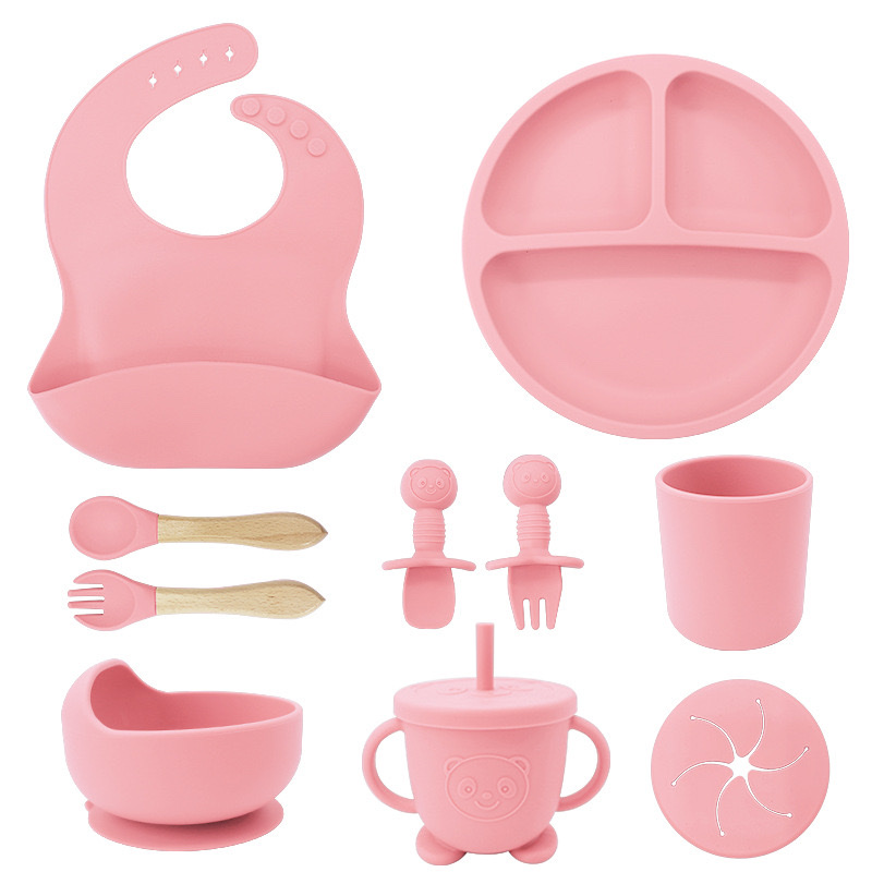 宝宝硅胶餐具套装婴儿学吃饭辅食餐具自主进食吸盘碗一体儿童餐盘