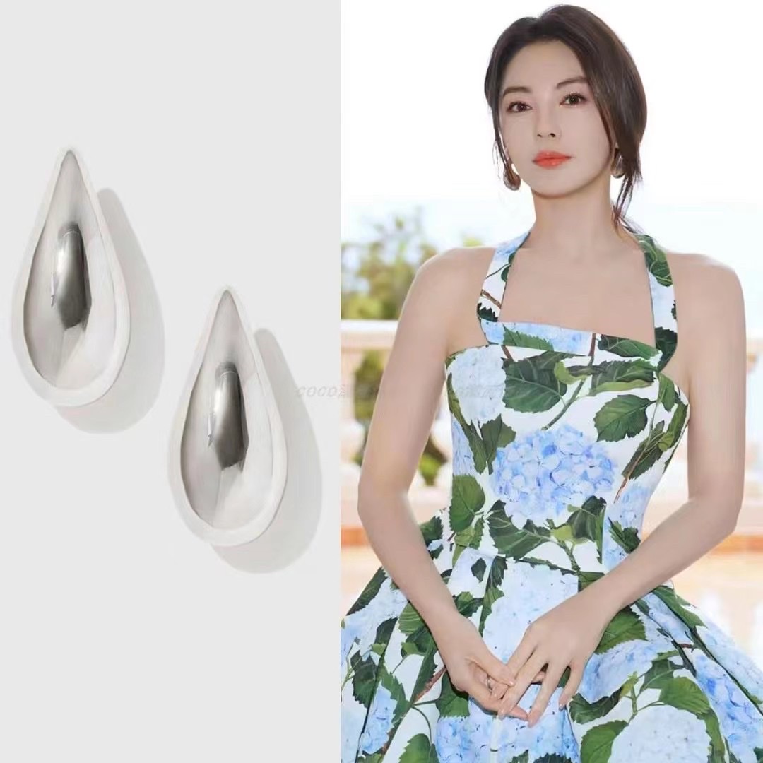 Star With Big Water Drop Style Exaggerated Earrings Female 2024 New High-Grade Light Luxury Silver S925 Silver Needle Earrings Jewelry Application Scenario