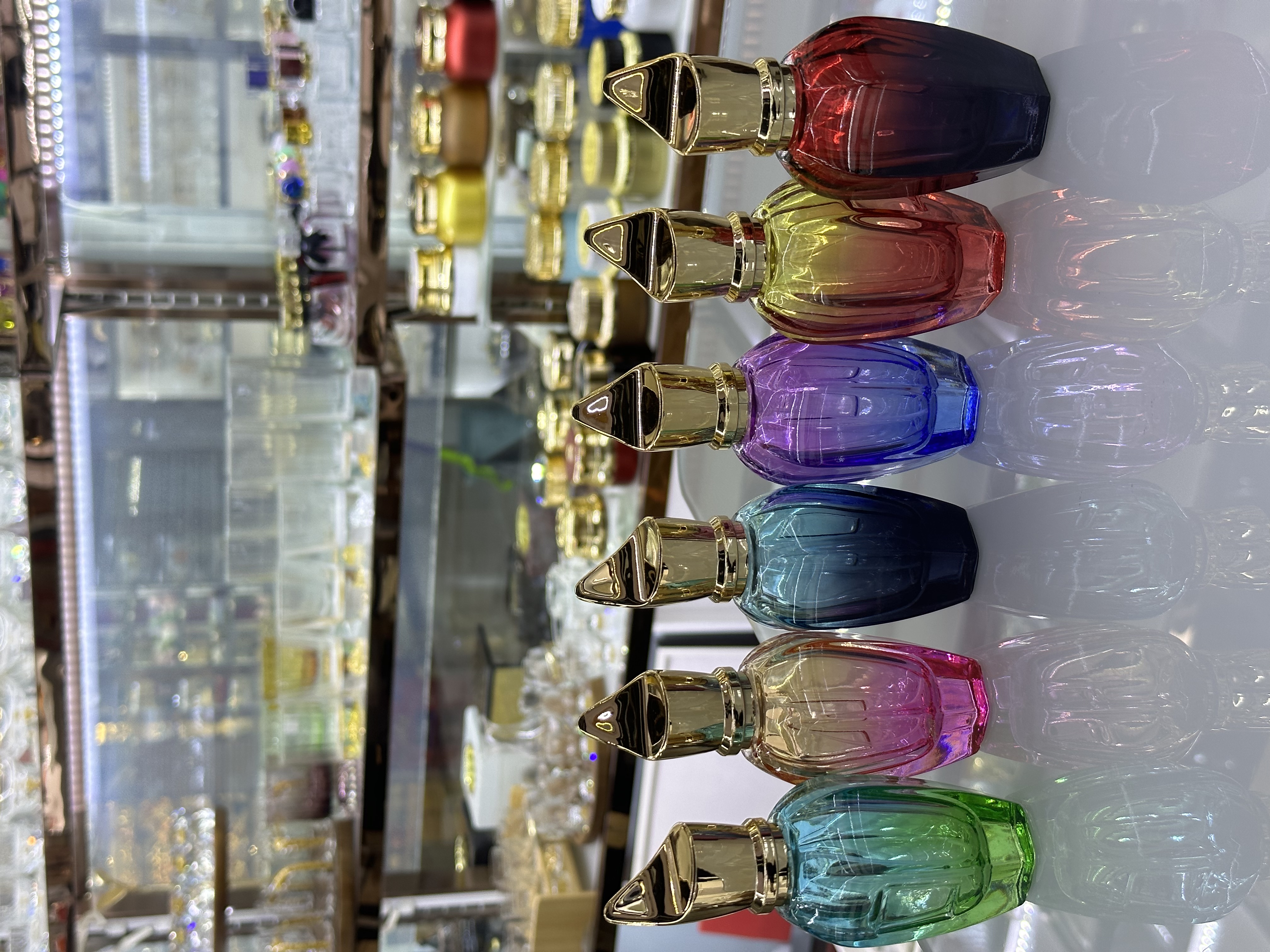 LZ-465-50ml perfume bottle, glass bottle, craft crystal, multi-color mixed crystal glass