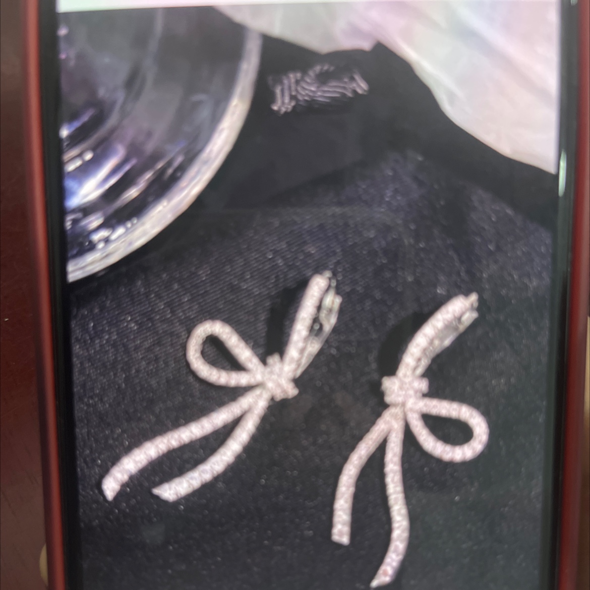 蝴蝶结珍珠款饰品耳饰产品图