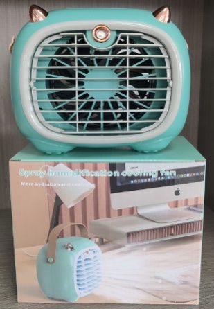 跨境新款喷雾风扇便捷式可充电大风力床上办公室制冷器加湿器风扇细节图