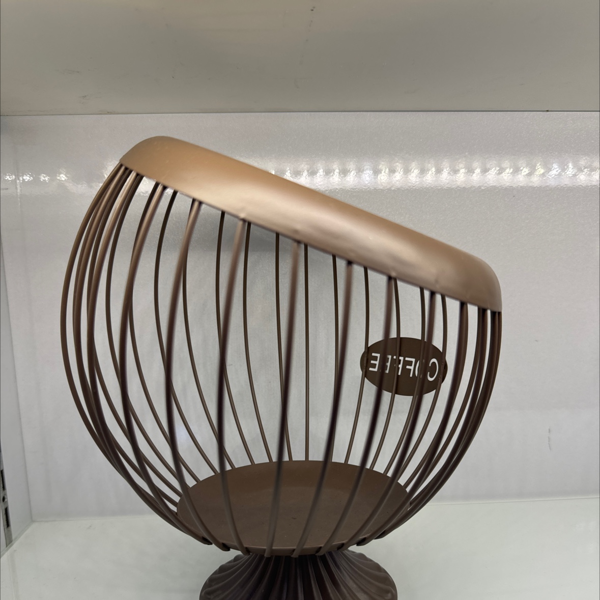 厂家直销创意水果篮铁艺咖啡胶囊收纳蓝零食干果水果收纳斜口篮子细节图