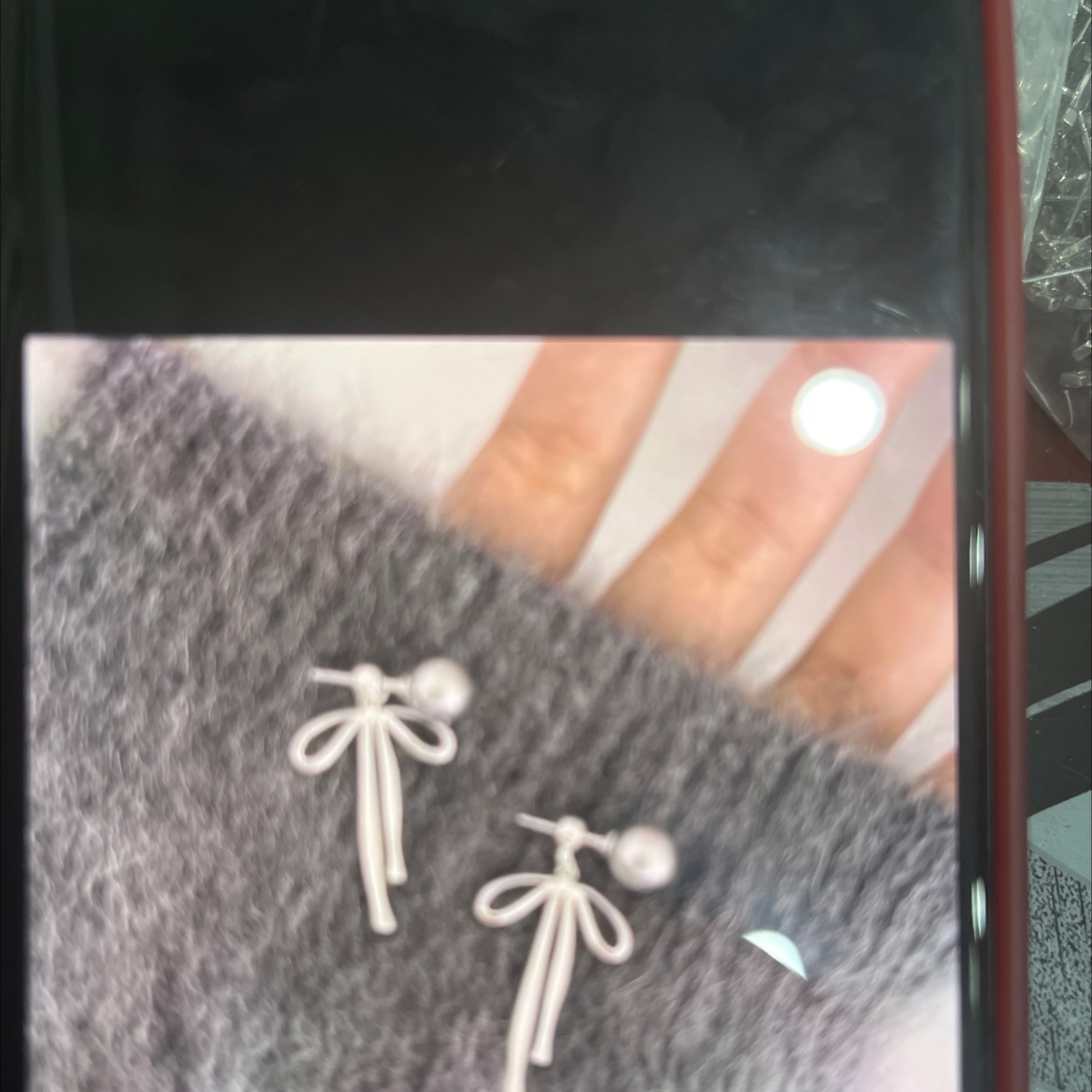 蝴蝶结珍珠款饰品耳饰