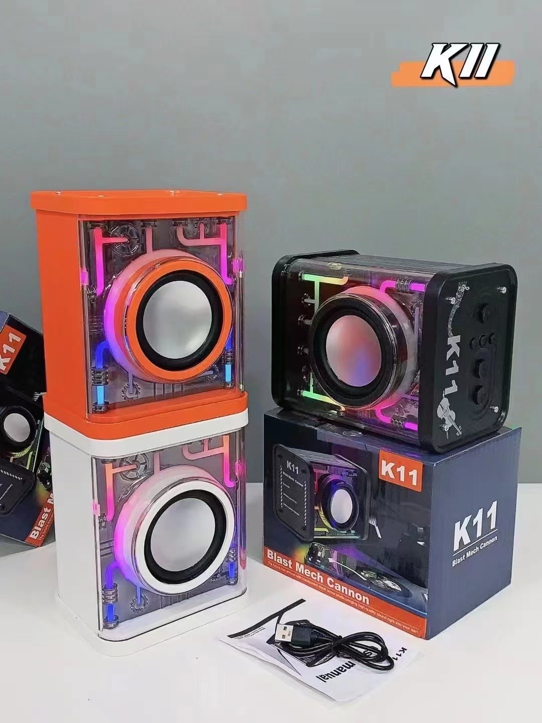 New Dazzle Mecha High-Power Subwoofer Wireless Bluetooth Speaker K11 details Picture