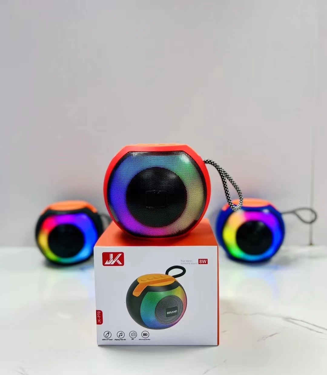 New Selling Portable Bluetooth Speaker Rgb Color Lights Outdoor Portable Fm Antenna Bluetooth Speaker details Picture