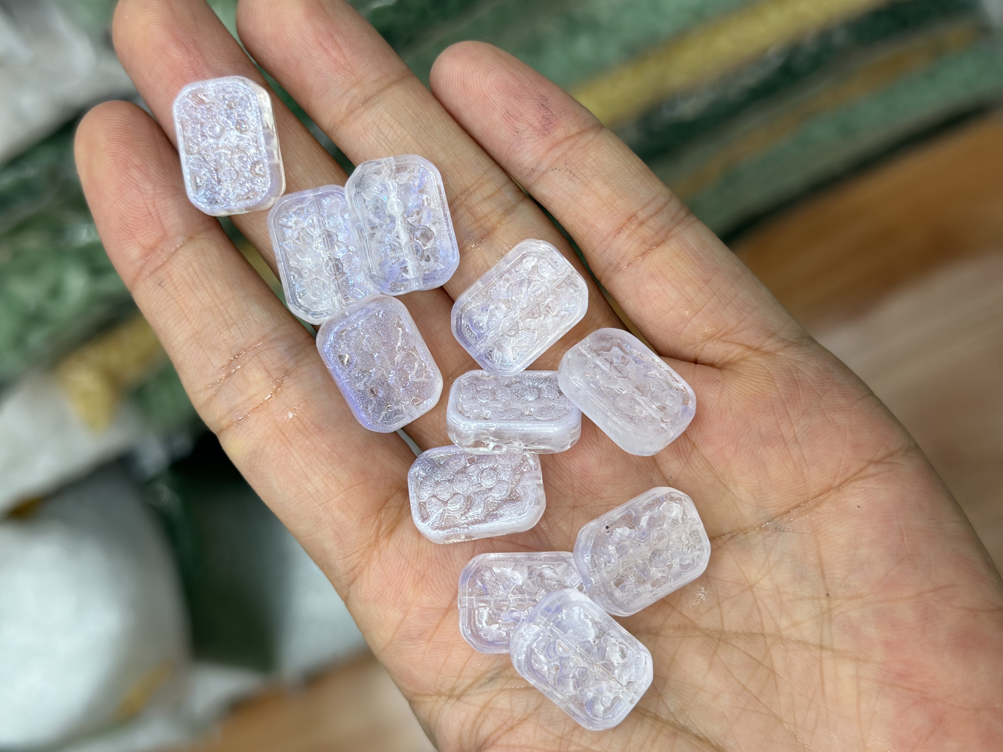 饰品天然水晶串珠捷克琉璃花牌手牌串珠