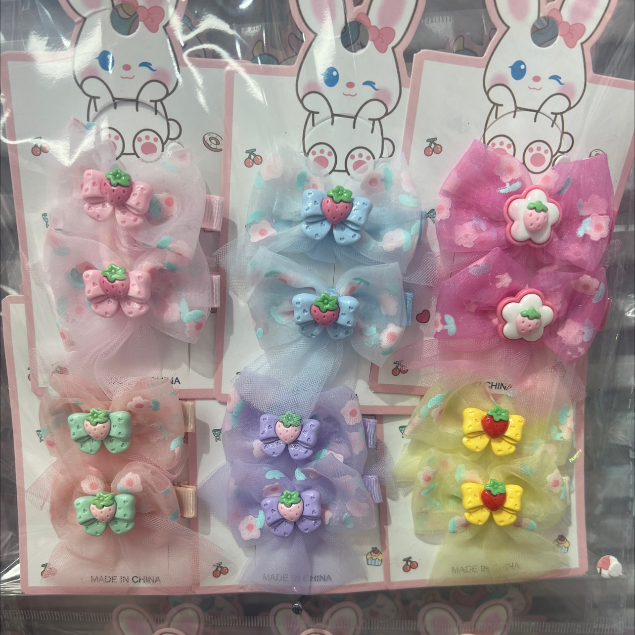 草莓配件小发夹：6色混 涛涛饰品