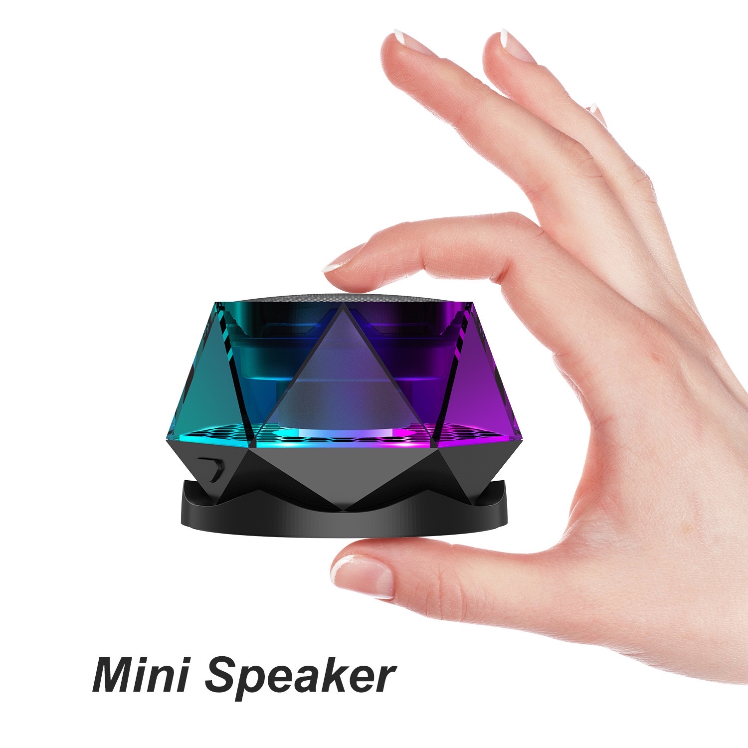 Amazon Explosion Wireless Bluetooth Small Speaker Convenient Mini Subwoofer Large Volume Led Light Small Steel Cannon Specification drawing