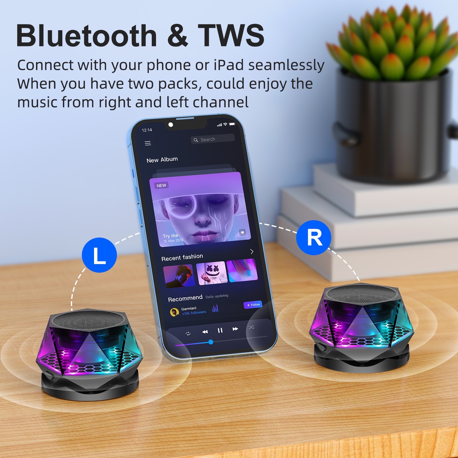 Amazon Explosion Wireless Bluetooth Small Speaker Convenient Mini Subwoofer Large Volume Led Light Small Steel Cannon undefined