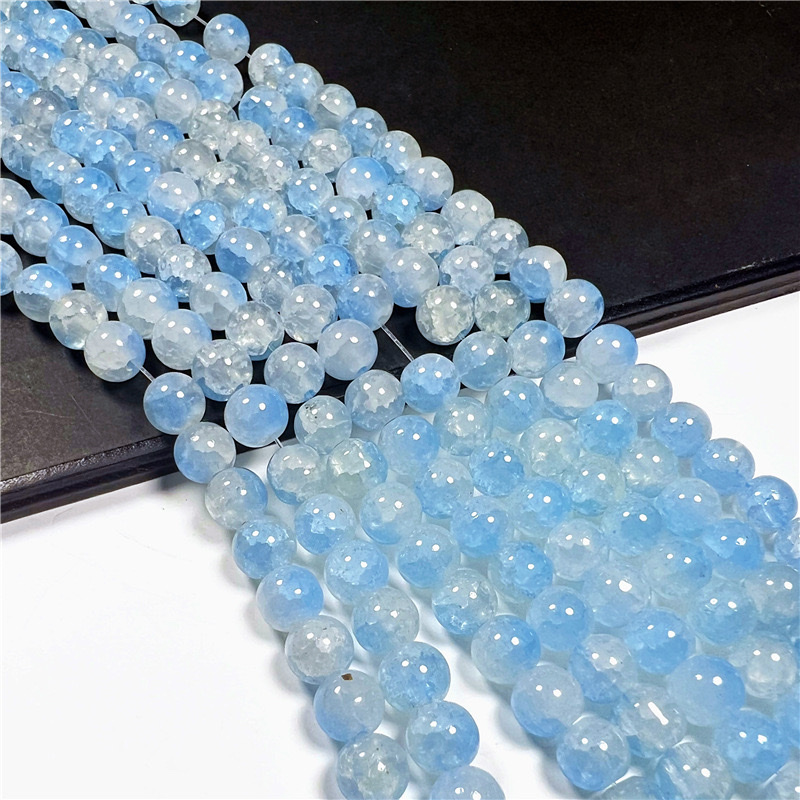 10mm玻璃爆花珠烤漆散珠半成品串珠diy饰品配件敦煌色系珠新中式手工制作服装辅料琉璃玉碎珠子             详情图5