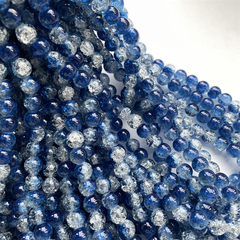 10mm玻璃爆花珠烤漆散珠半成品串珠diy饰品配件敦煌色系珠新中式手工制作服装辅料琉璃玉碎珠子             详情图2