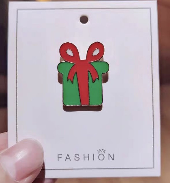 DIY圣诞可爱配件礼品滴油可贴可做胸针卡通小饰品金属合金