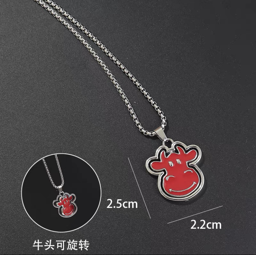 Versatile and simple titanium steel pendant, hip-hop necklace, male trendsetter, Internet celebrity, street personality, dance party trendy accessory pendant Item Picture