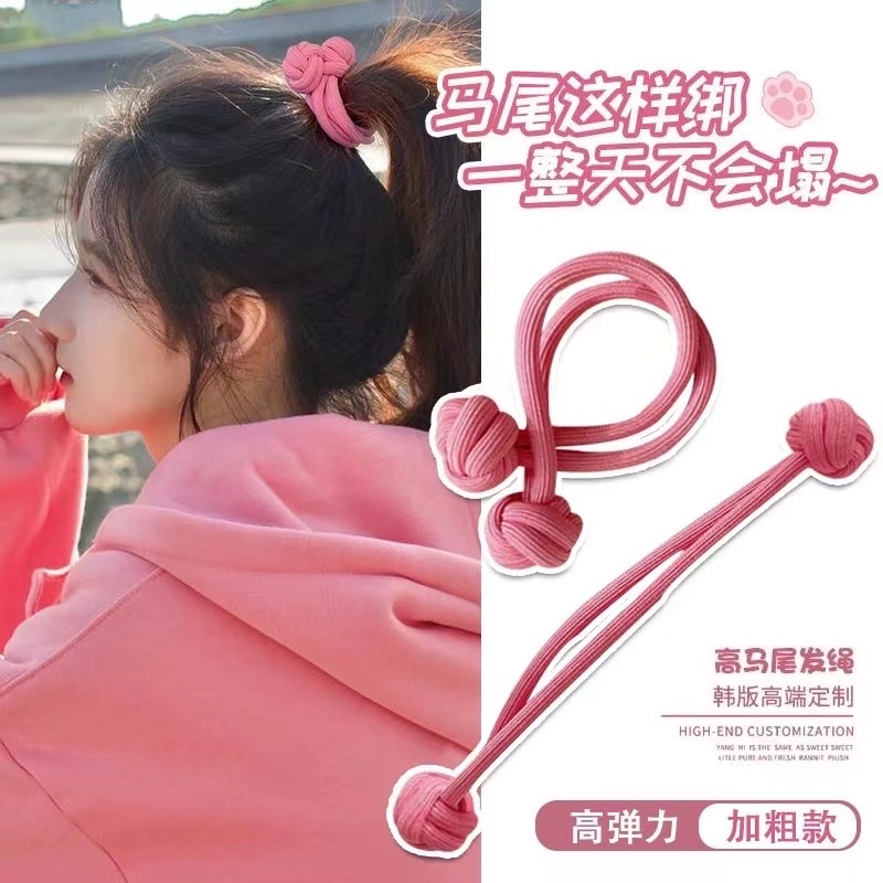 Bun hair loop, rubber band, women's hair tie, high elasticity and durable leather case, hair tie, new high ponytail hair tie headwear for women detail image 11