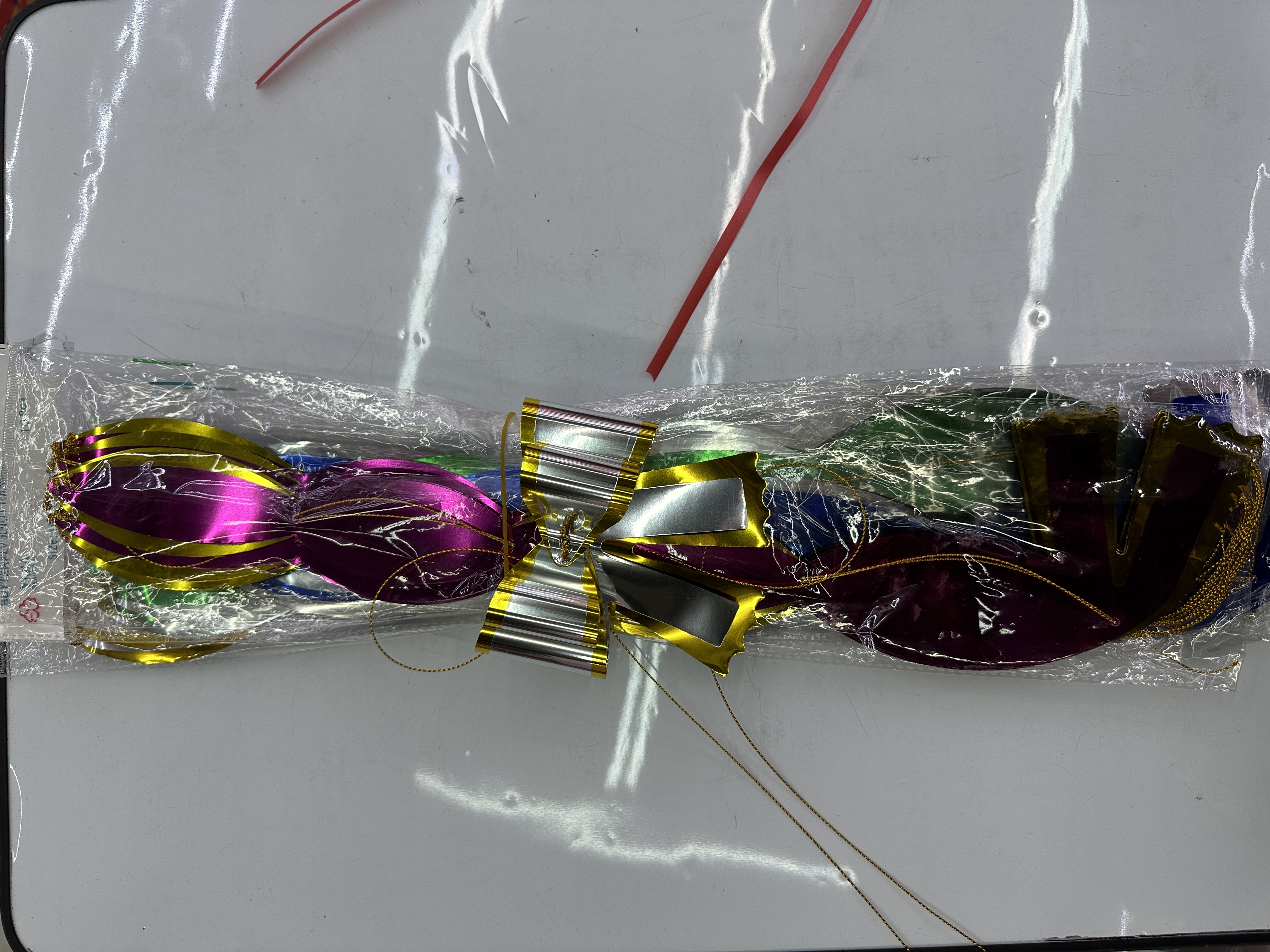 中号pet手拉花双层蝴蝶花圣诞节庆用品
