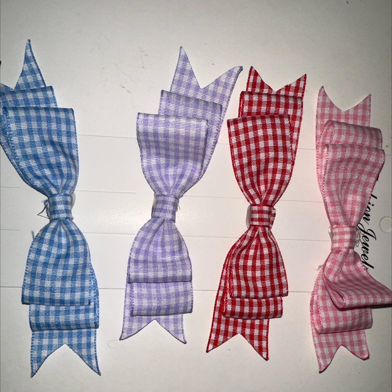 Customized double-layer bow tie with swallow-tail diy headwear with small flowers