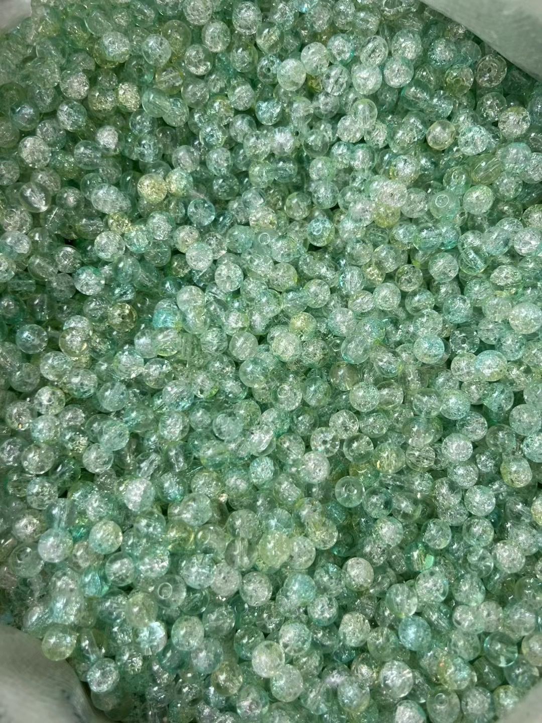 DIY饰品配件碎花珠水晶玻璃 饰品配件 散装称重diy爆花珠烤漆色细节图