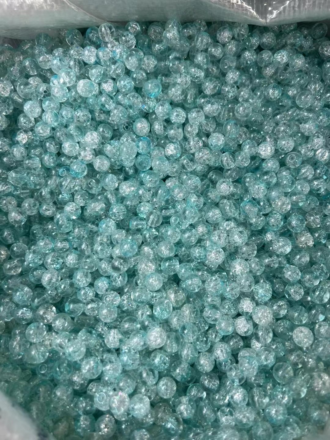 DIY饰品配件碎花珠水晶玻璃 饰品配件 散装称重diy爆花珠烤漆色产品图