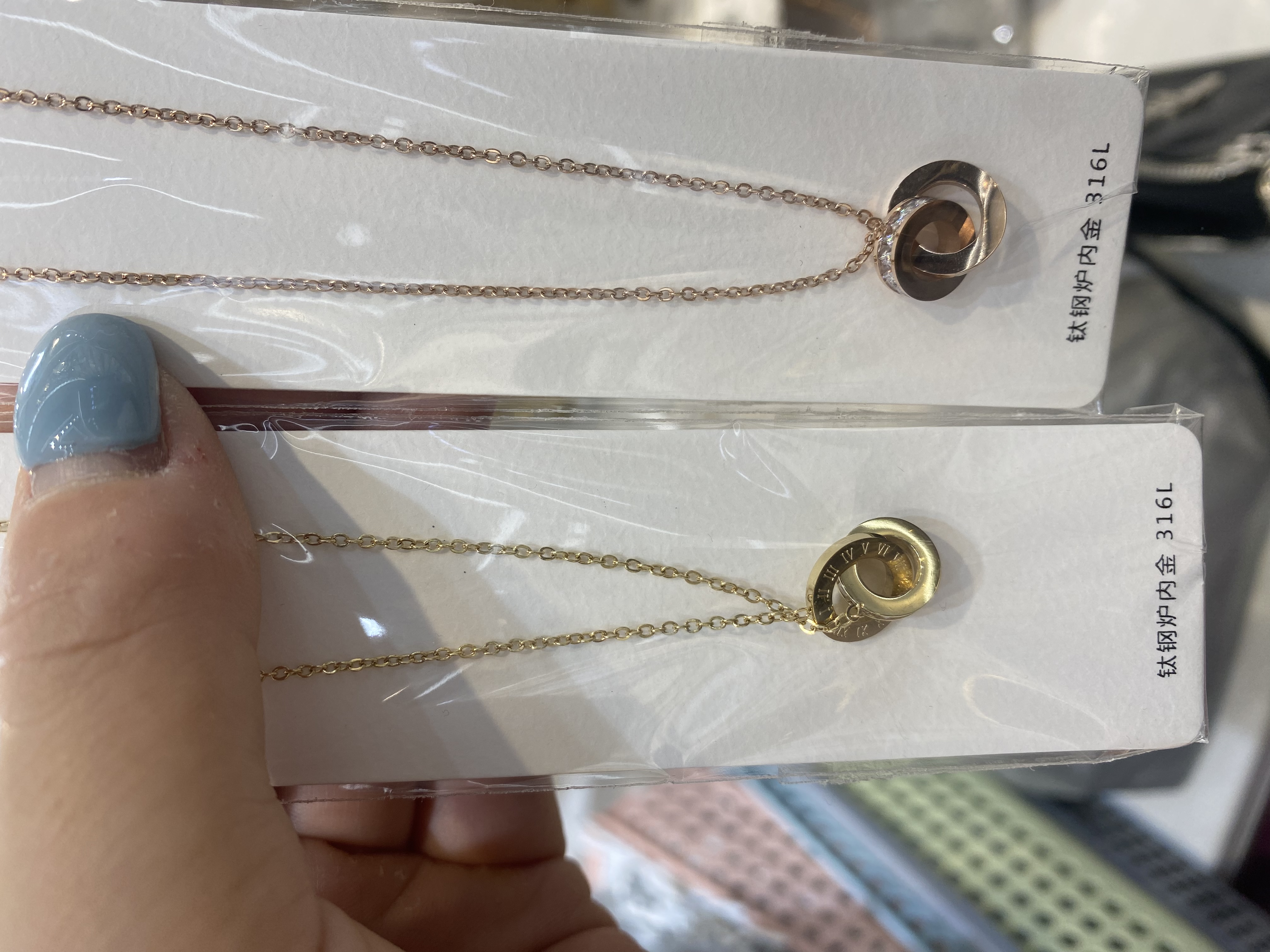 环环相扣钛钢不掉色项链女生锁骨链网红2024年新款潮时尚个性配饰项链项链详情图3