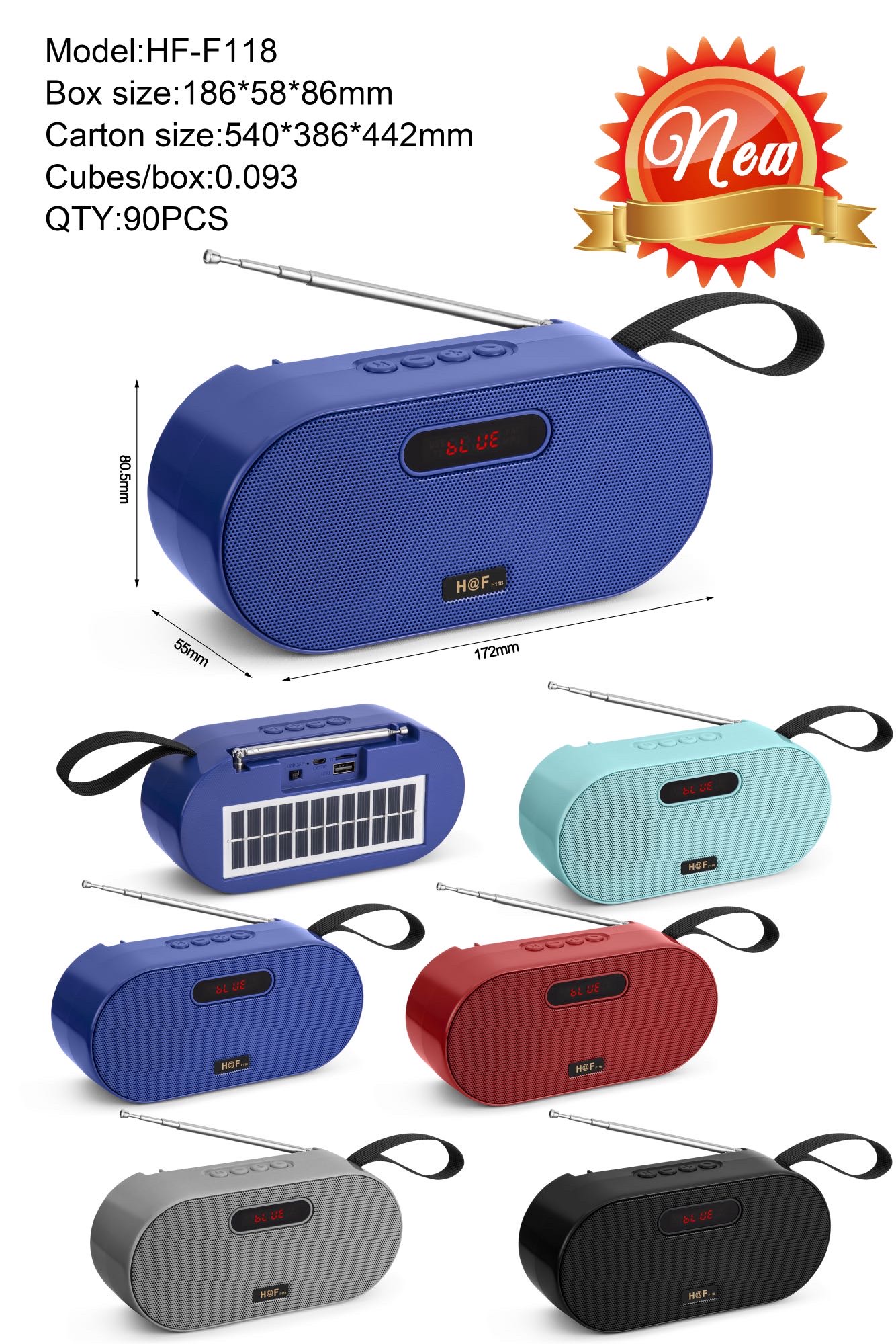 The manufacturer supplies the new HF-F118 display radio Bluetooth speaker and Bluetooth audio system, which are popular in Africa and South America detail image 2