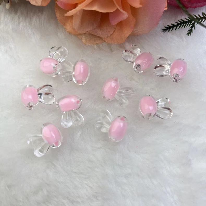 10*12mm内彩兔子耳朵透明珠中珠亚克力糖果色散珠DIY手工饰品配件详情图6