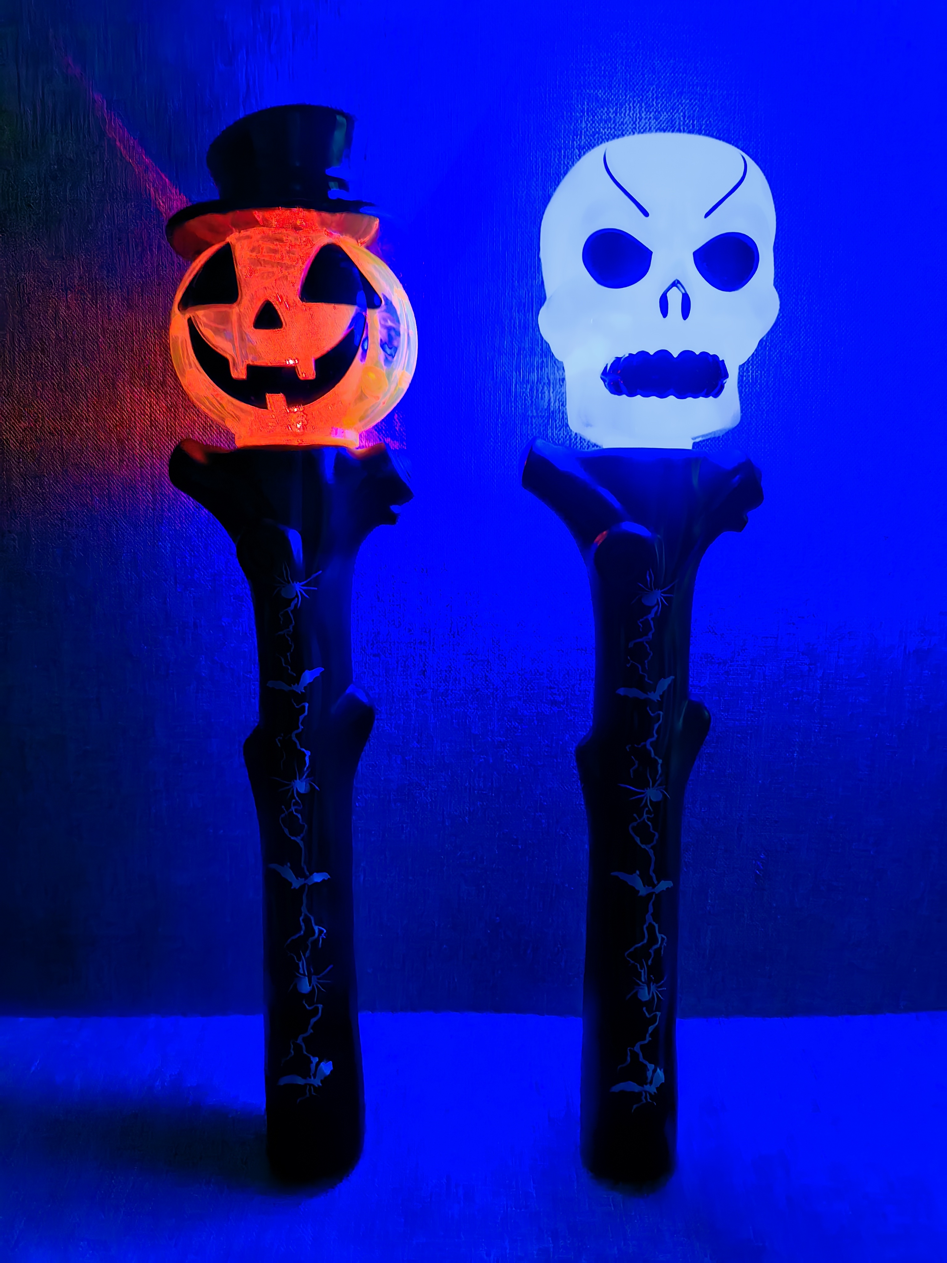 LED七彩发光带音乐万圣节南瓜/鬼头棒 万圣节闪光棒产品图