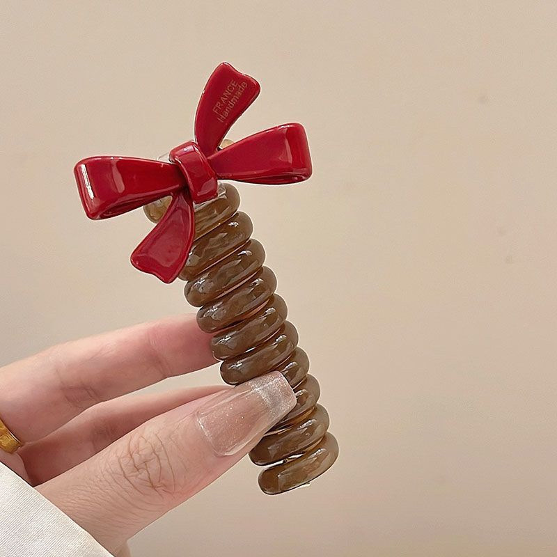 日系可爱少女电话线发圈高马尾泡泡辫编发神器高弹力发绳头饰皮筋 产品图