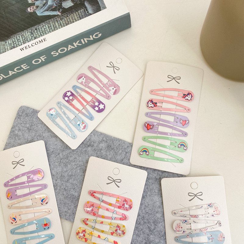 Hairpins, printed bb hairpins, headwear, hairpins, girl headwear, cute and innocent hairpins details Picture