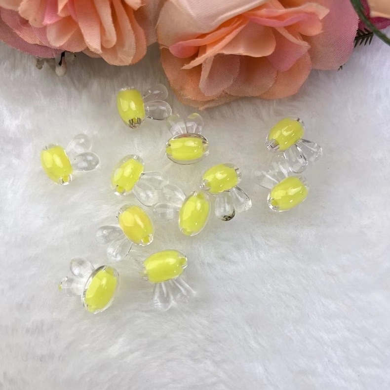 10*12mm内彩兔子耳朵透明珠中珠亚克力糖果色散珠DIY手工饰品配件详情图3